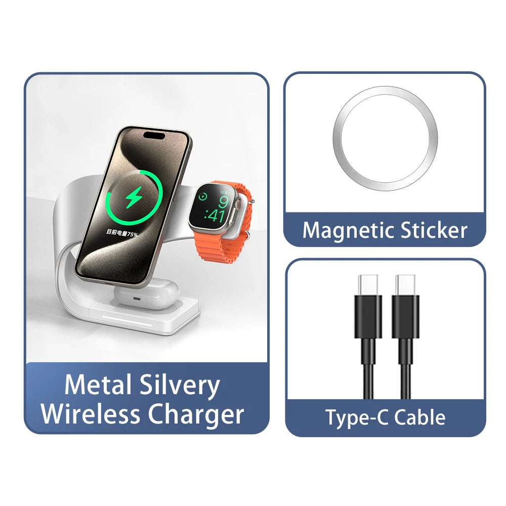 Aura Dock™ 3-in-1 Magnetic Fast Wireless Charger