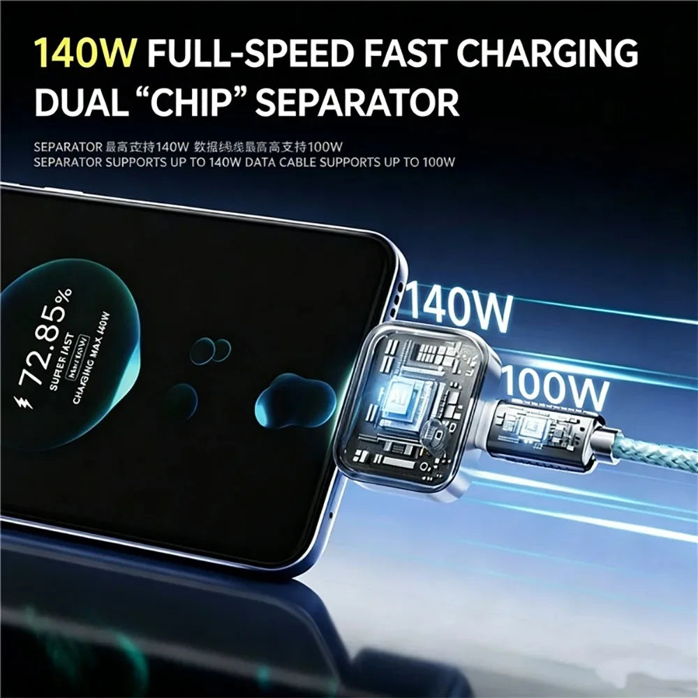 HouseAura™ 140W Smart Auto-Disconnect USB-C Adapter